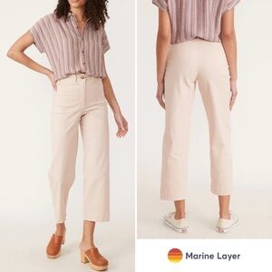 Marine Layer Bridget Wide Leg Crop Pants Peach Whip 8 NWT